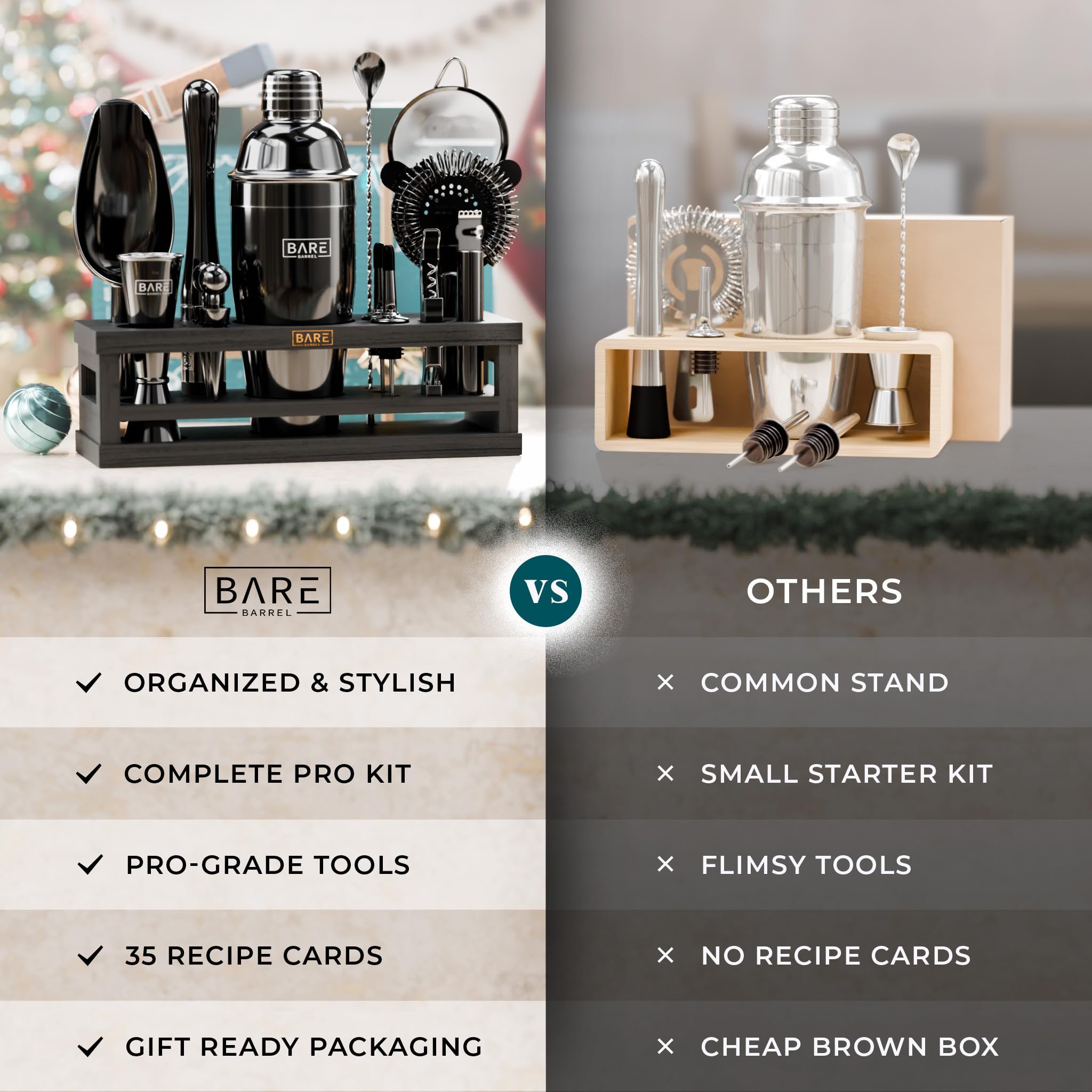 Bare Barrel gift-ready kit suits beginners and pros alike.