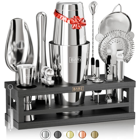 Bare Barrel Mixology Bartender Kit with 16-piece tools for easy at-home cocktails