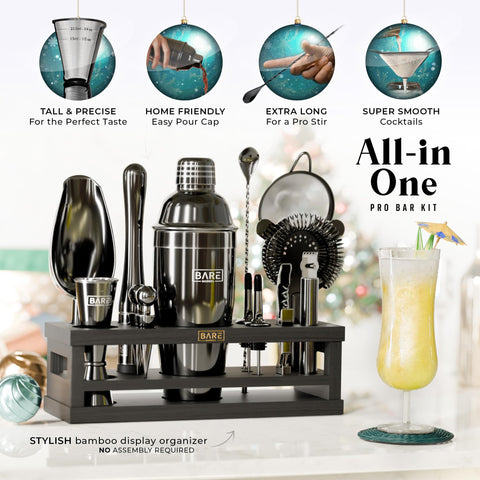 Bare Barrel stainless steel cocktail tools for reliable home mixing.