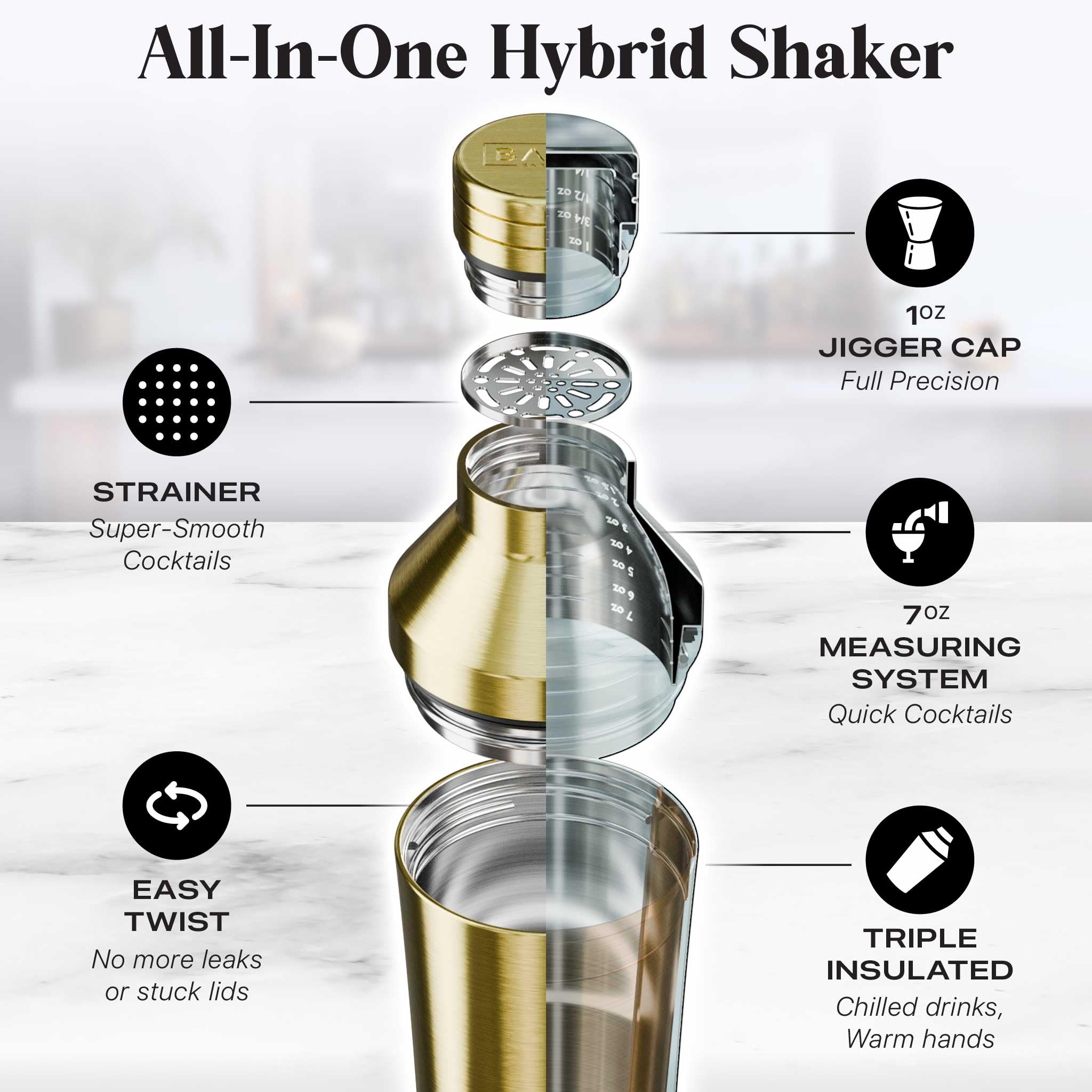 Bare Barrel leak-proof screw-top lid prevents spills during shaking