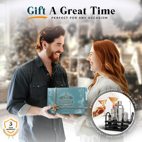 Bare Barrel silver and black bar tools arranged for display.