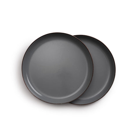 Barebones enamel deep plate slate gray showcases timeless design for daily meals.