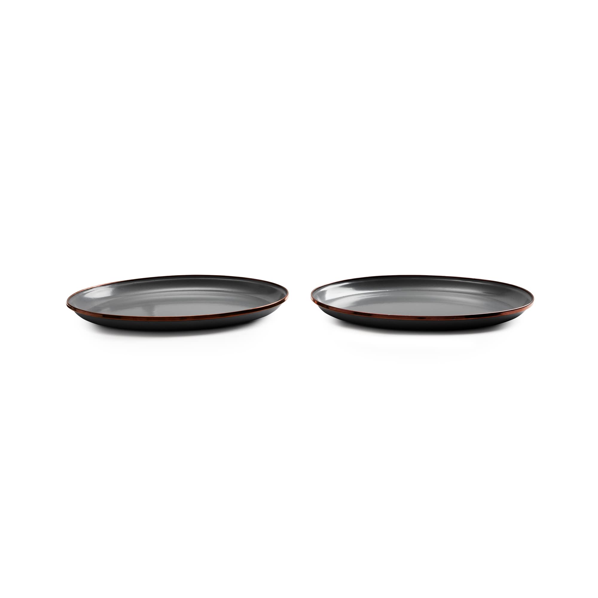 Barebones enamel deep plate two-piece set is perfect for compact camping setups.