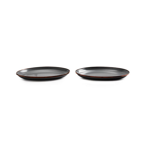Barebones enamel deep plate two-piece set is perfect for compact camping setups.