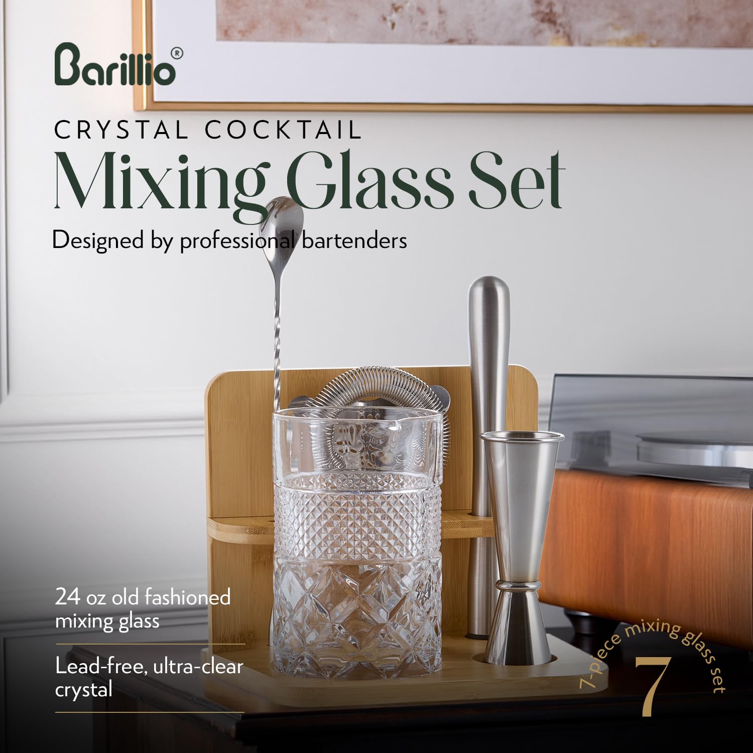 Barillio bamboo stand keeps tools neatly organized.