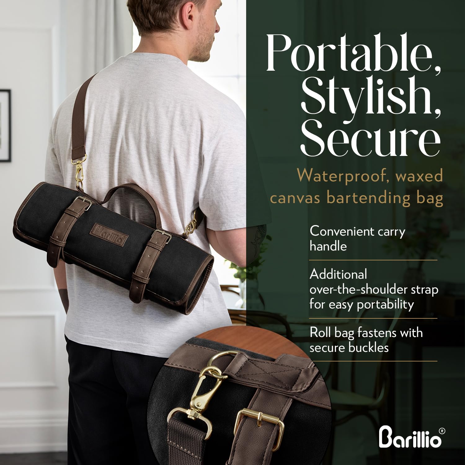 Barillio Bartender Bag travel-ready design for weddings, events, and weekends