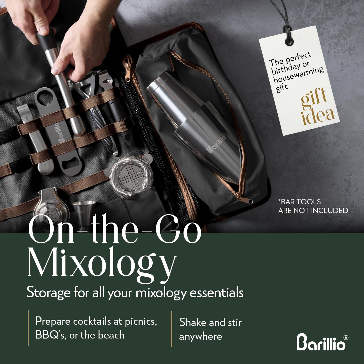 Barillio Bartender Bag waxed canvas durability guards gear in rain or shine