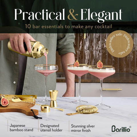 Barillio Gold muddler and spoon for muddling and stirring.