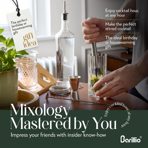 Barillio jigger enables accurate measurements for well-balanced drinks.