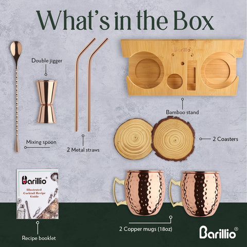 Barillio copper-plated mugs with stainless steel lining for durability