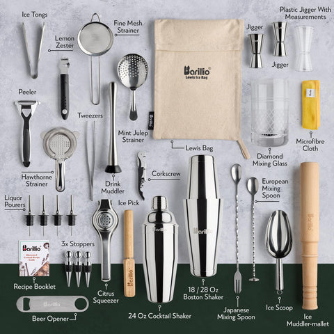 Barillio Pro Edition diamond mixing glass for precise blends.