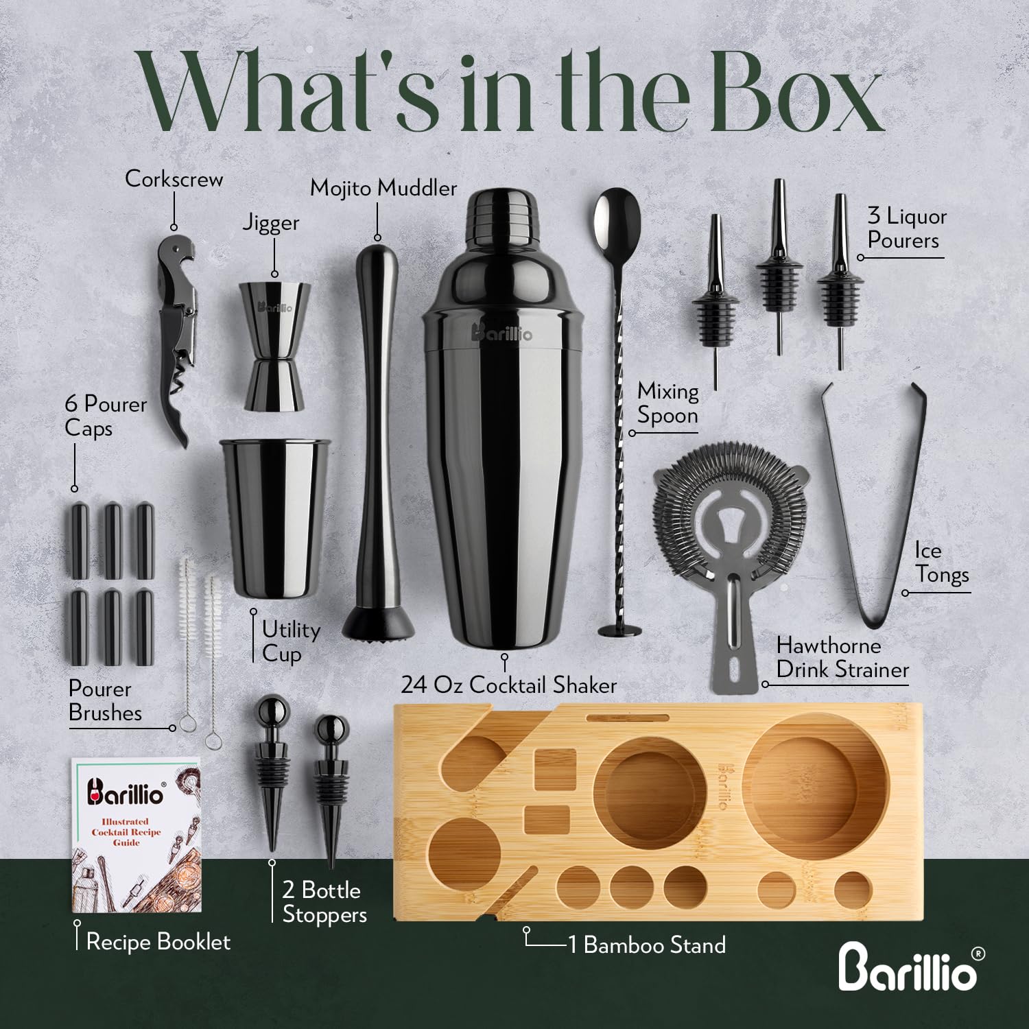 Barillio professional recipe booklet, inspiring ideas for seasonal drinks.