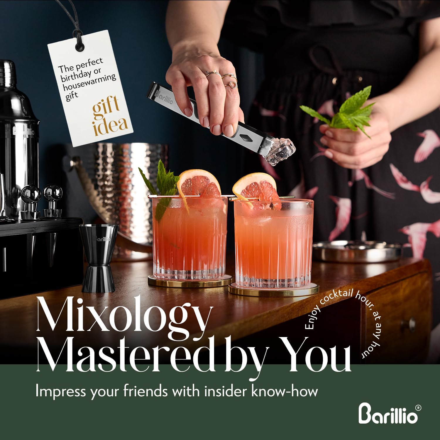 Barillio recipe booklet included to spark cocktail ideas