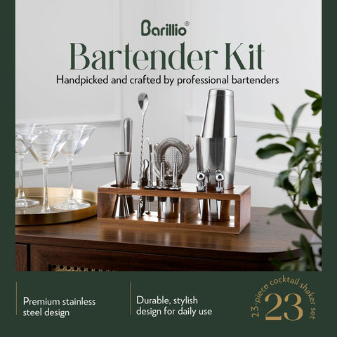 Barillio stainless steel tools set—durable, rust-resistant for everyday cocktail crafting.