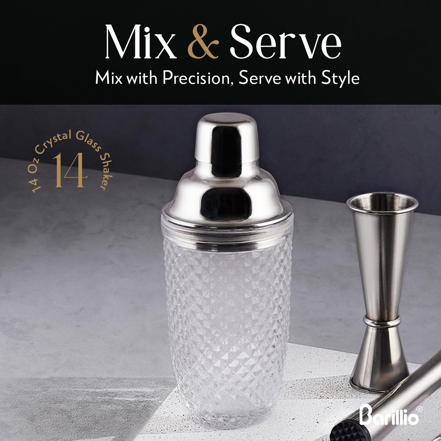 Barillio travel-size shaker with slim design fits small spaces