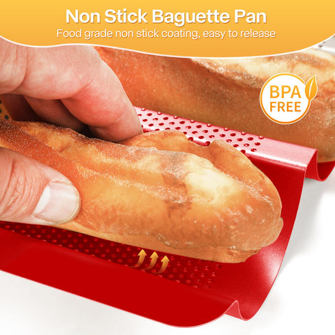 Barlket 3-slot baguette pan designed for consistent loaf sizing