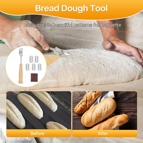 Barlket baguette pan oven-safe design allows versatile baking up to 450 degrees Fahrenheit.