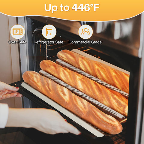 Barlket baguette pan rounded corners prevent kitchen scratches