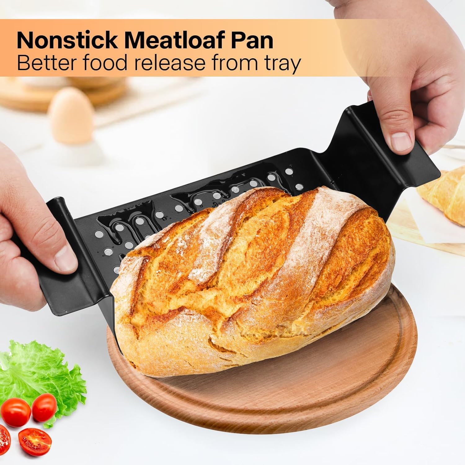 Barlket nonstick coating loaf pan demonstrates effortless food release and quick cleanup