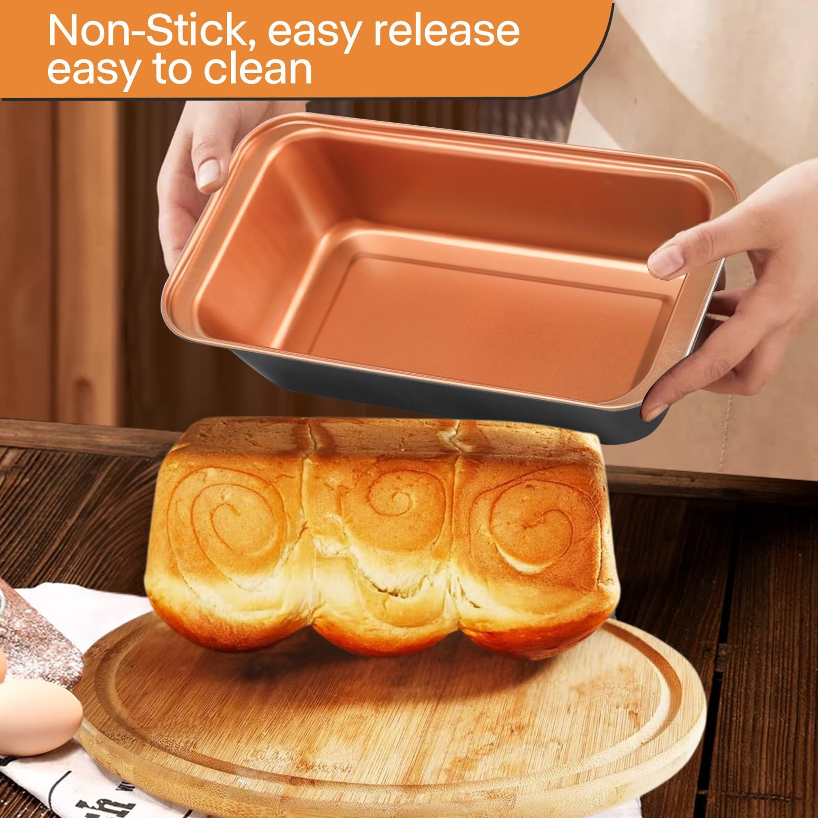 Barlket 8-inch round cake pan with nonstick surface for smooth release.