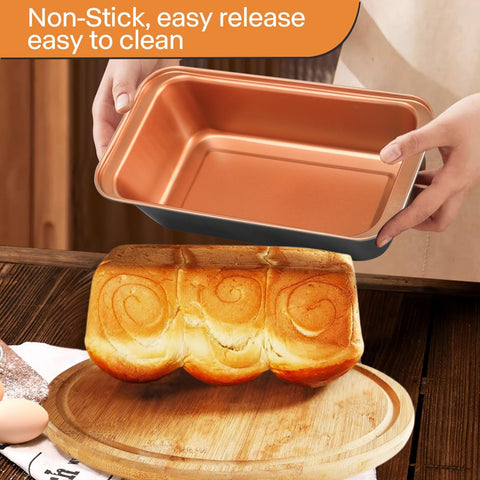 Barlket 8-inch round cake pan with nonstick surface for smooth release.