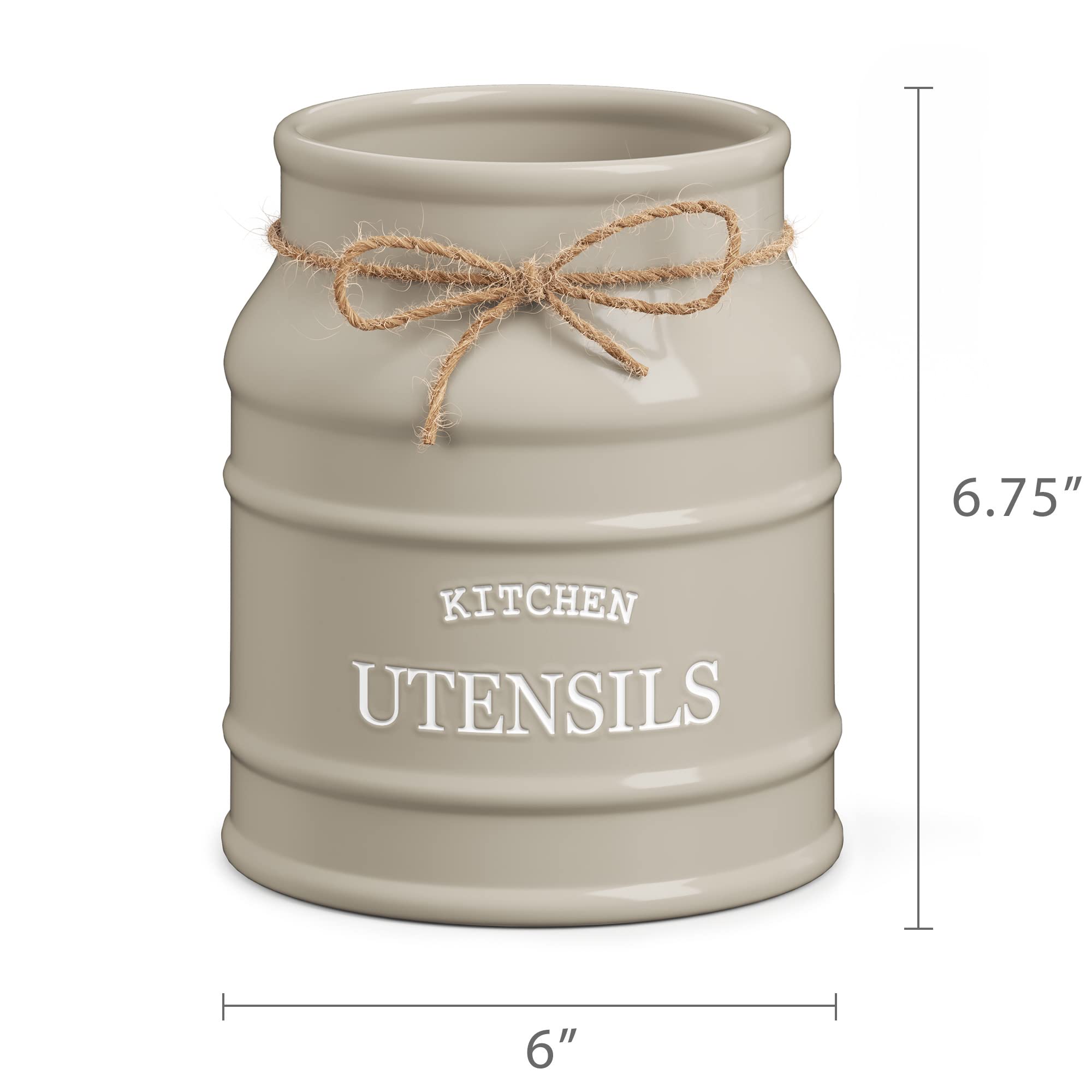 Barnyard Designs utensil holder holds tall whisks without crowding