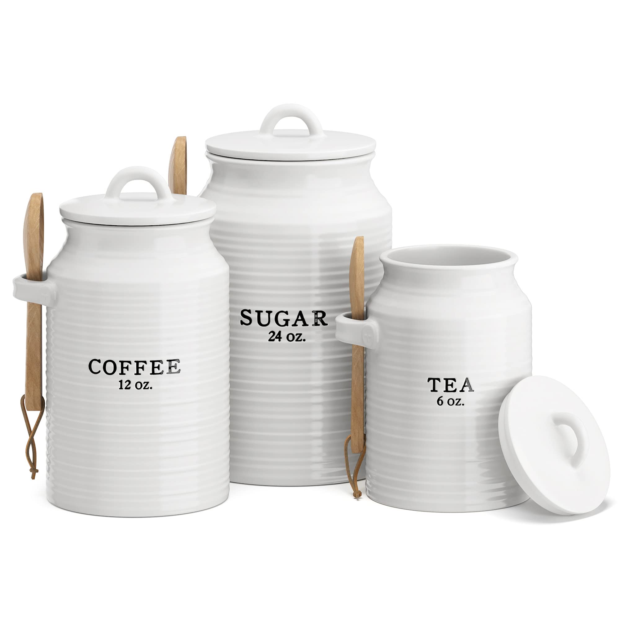 Barnyard Designs coffee canister set on counter keeps coffee fresh and accessible.