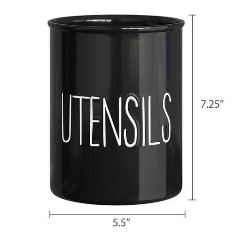 Barnyard Designs durable ceramic stone utensil holder blends utility and decor.