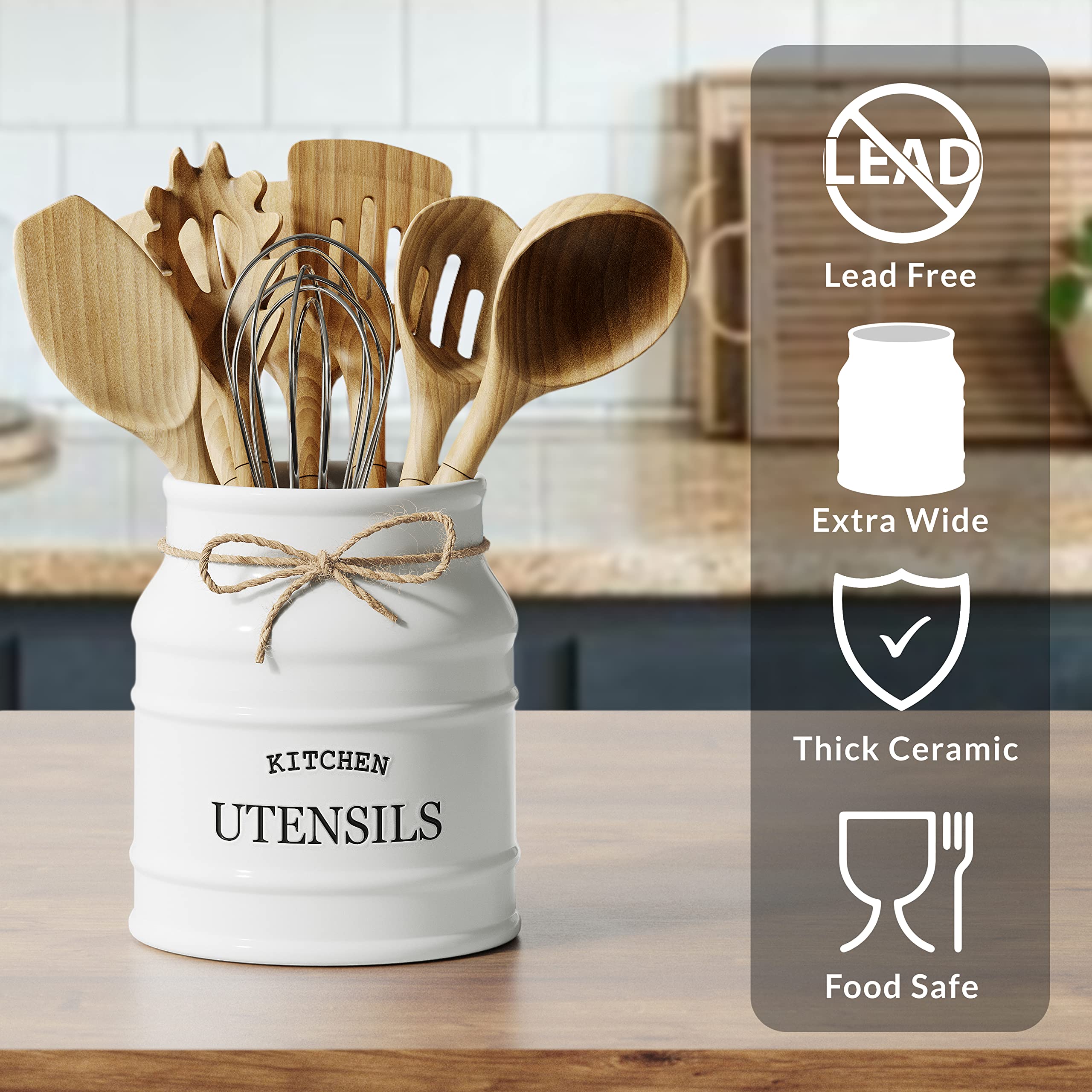 Barnyard Designs glazed ceramic construction feels durable and easy to wipe clean