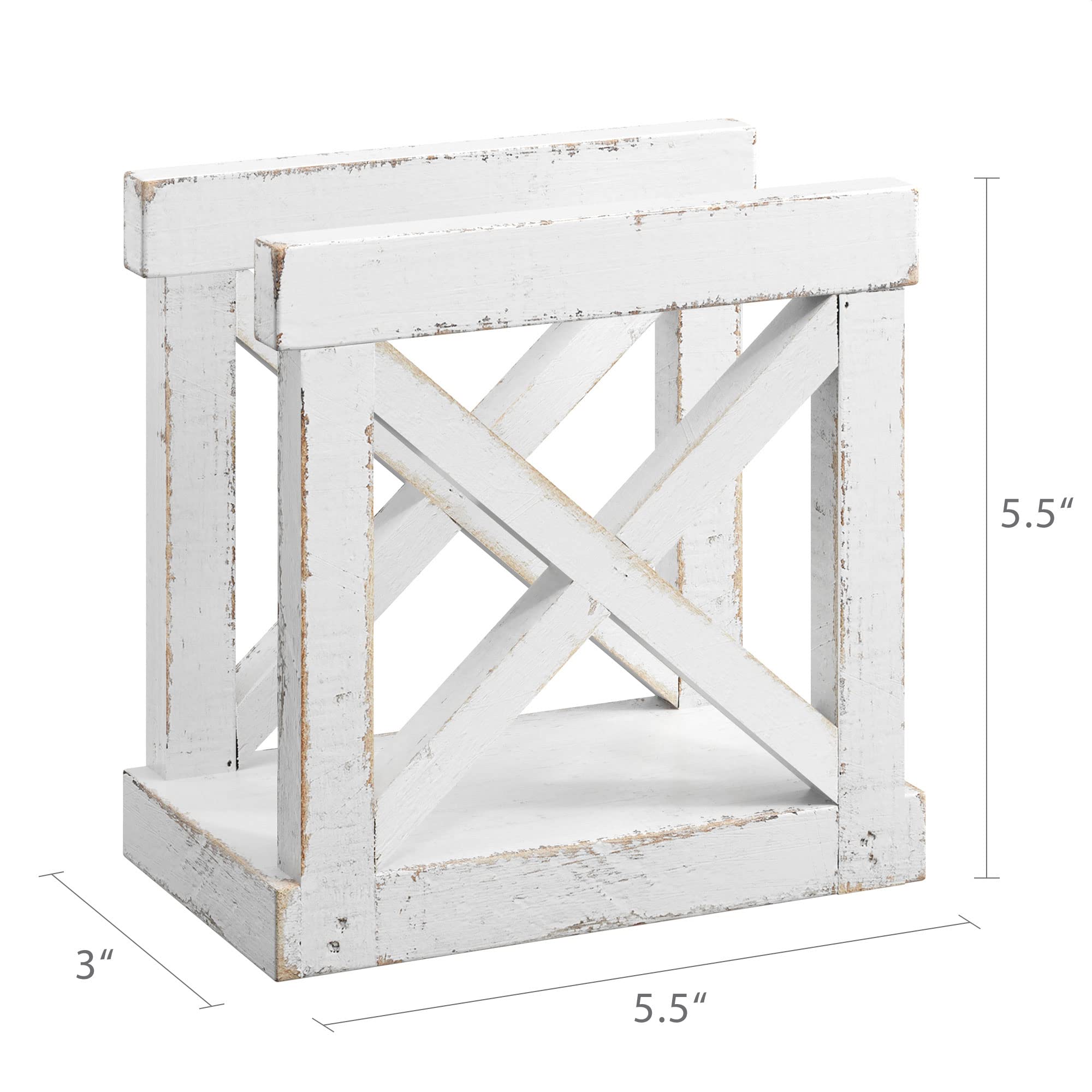 Barnyard Designs napkin holder with white finish suits cottage kitchen decor