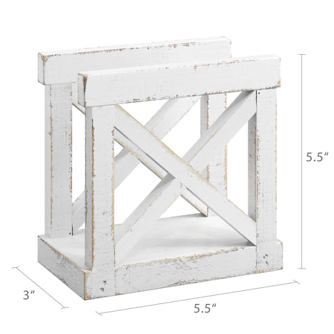 Barnyard Designs napkin holder with white finish suits cottage kitchen decor