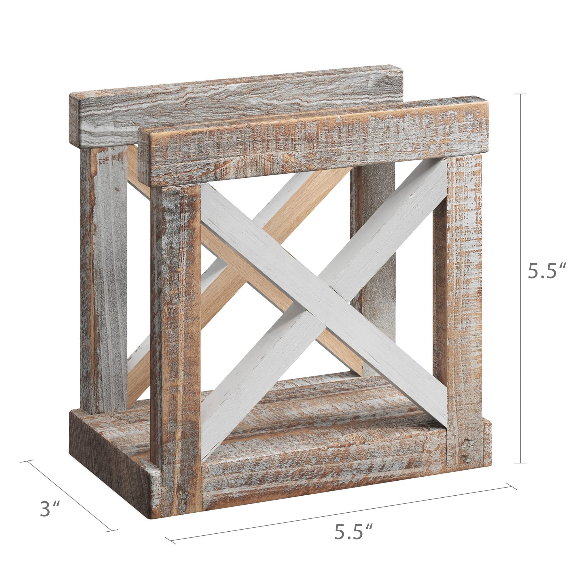 Barnyard Designs napkin holder with napkins ready for easy table access.