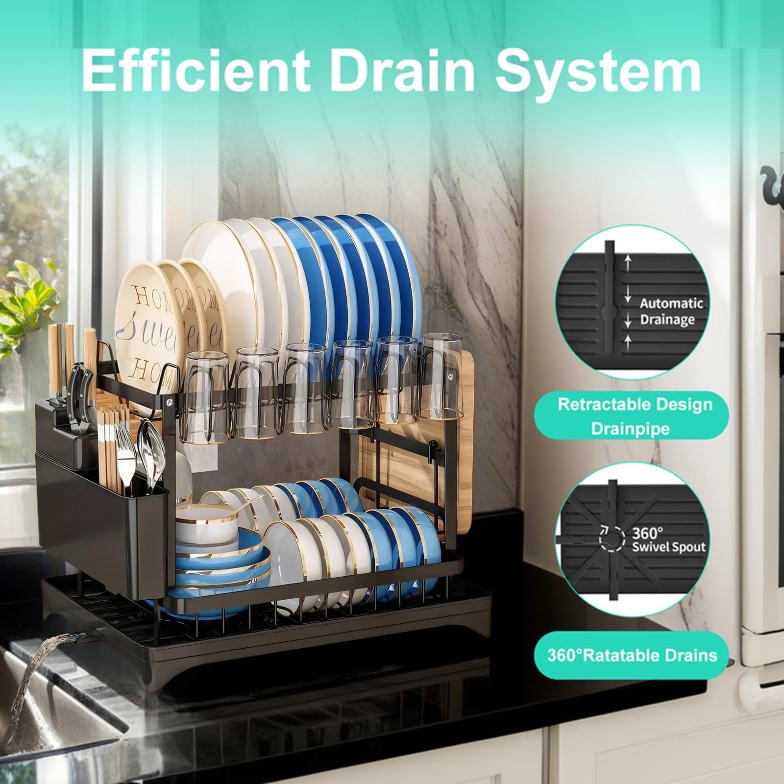 Barphygo dish rack show plate and bowl zones for drying bowls