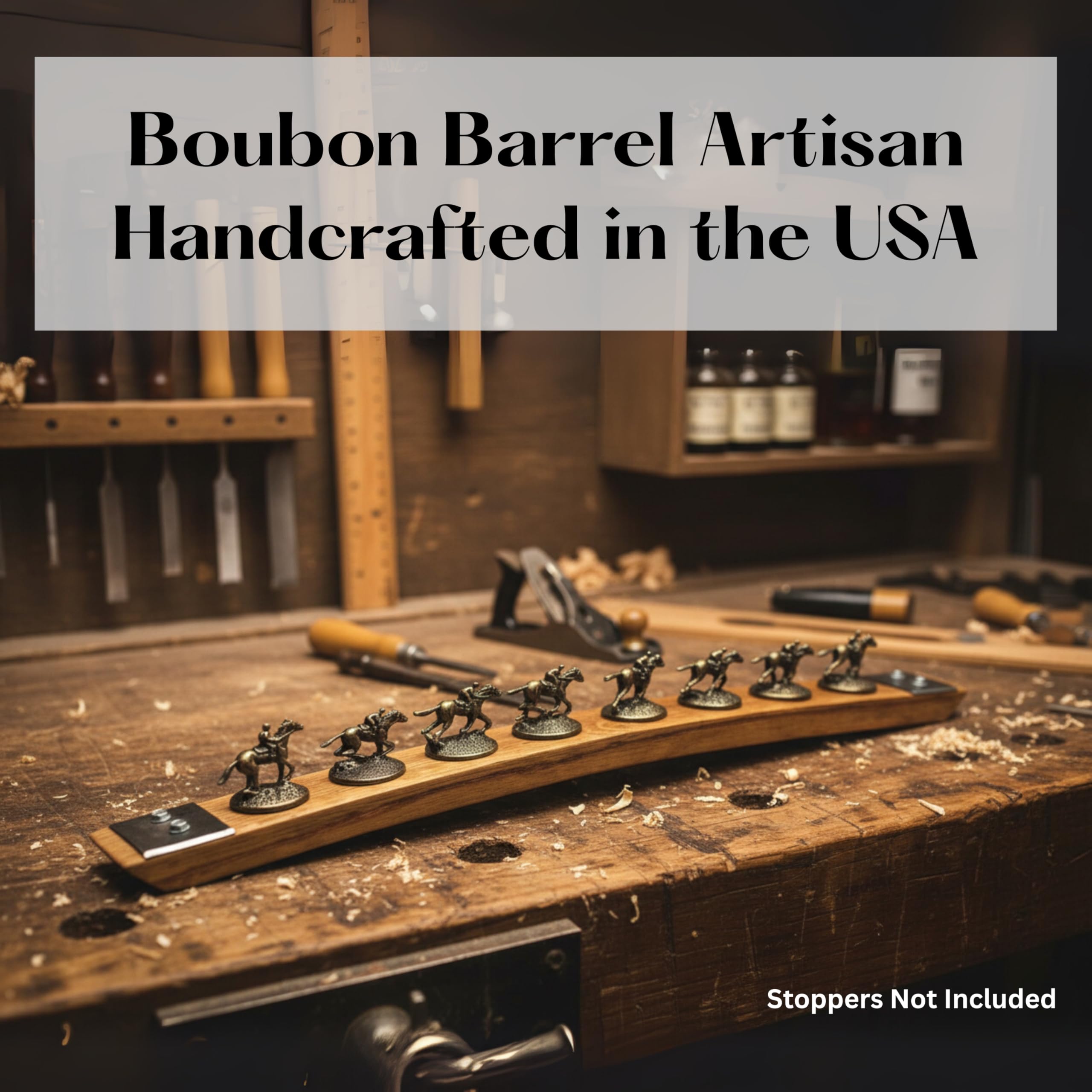 Barrel-Art authentic bourbon barrel stave adds rustic warmth to any bar.