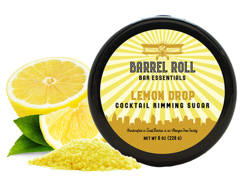Barrel Roll Lemon Drop sugar rimmer close-up for perfect cocktail rims.