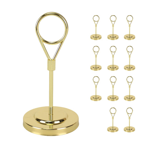 BARsics gold table-number-holder with weighted base for stable display.
