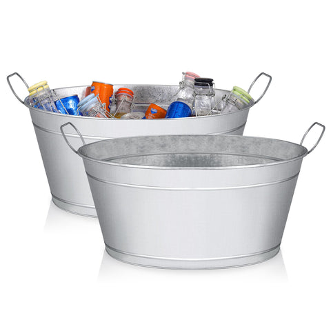 BARsics large 6-gallon beverage tub assembled for easy outdoor entertaining.