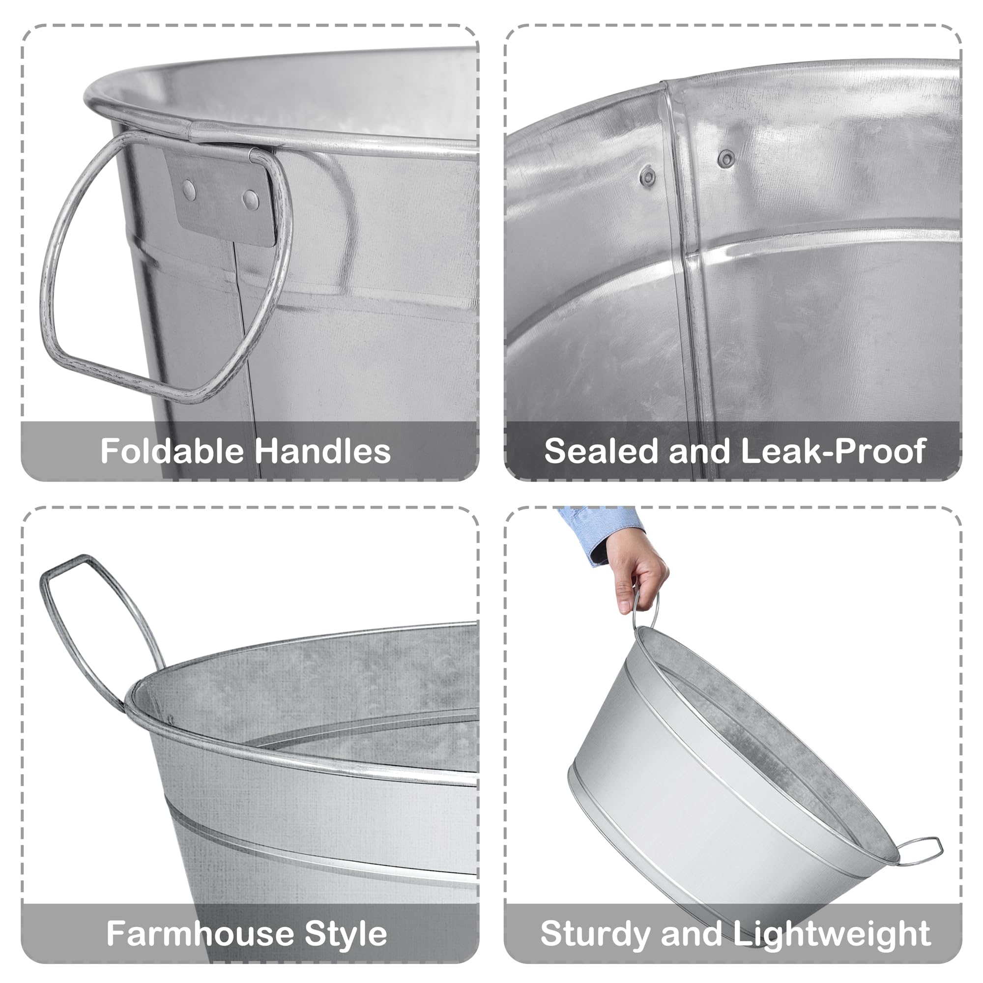 BARsics large 6-gallon beverage tub interior holds ice and drinks efficiently.
