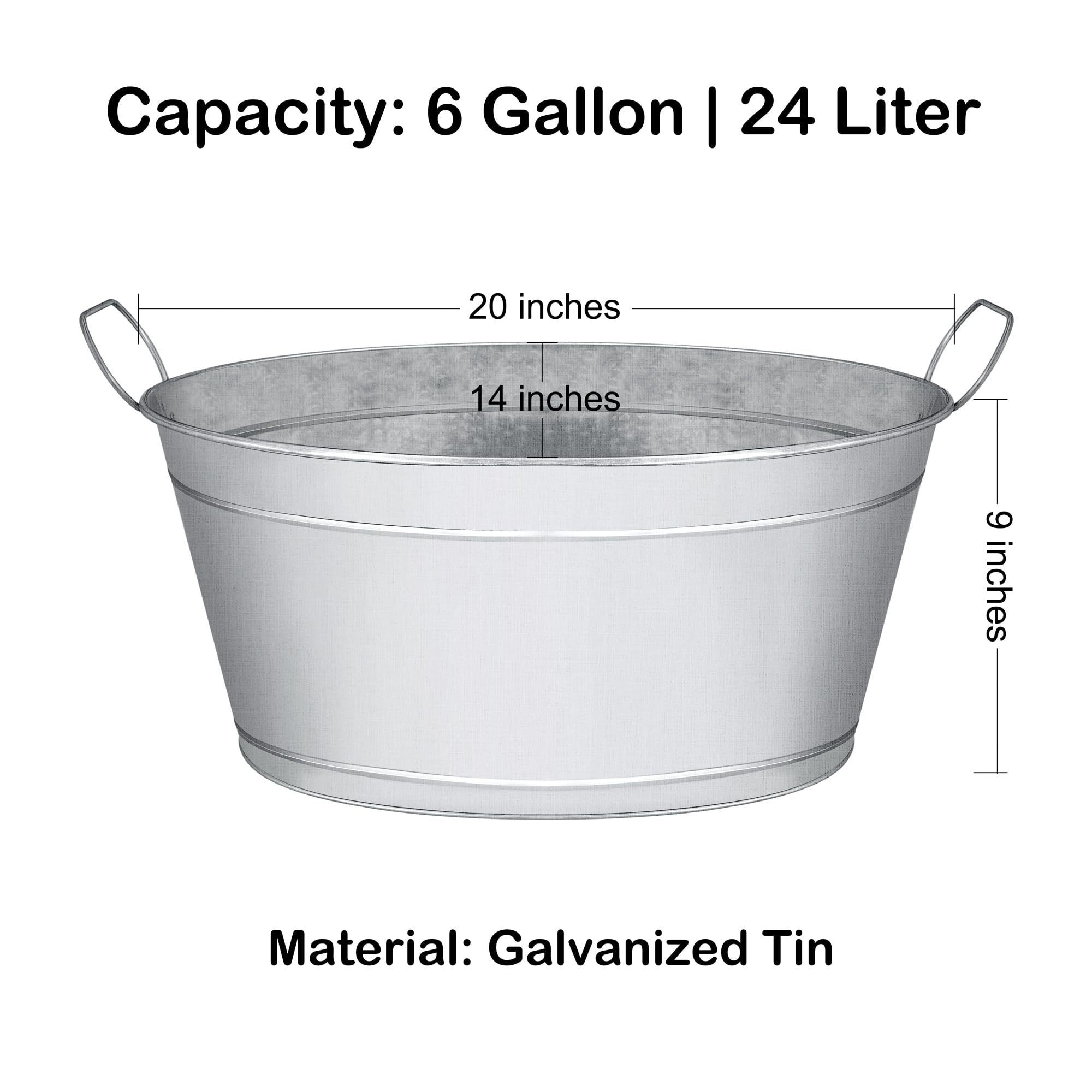BARsics large 6-gallon beverage tub side view showcases rustic charm.