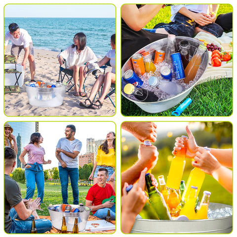 BARsics large 6-gallon beverage tub set for poolside gatherings.