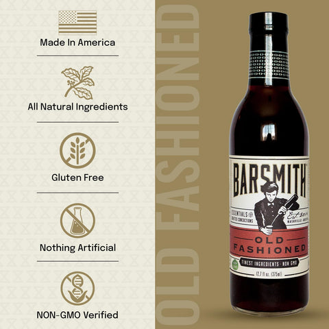 Barsmith Old Fashioned Mix ingredients-label - clean ingredients support authentic flavor without artificial additives