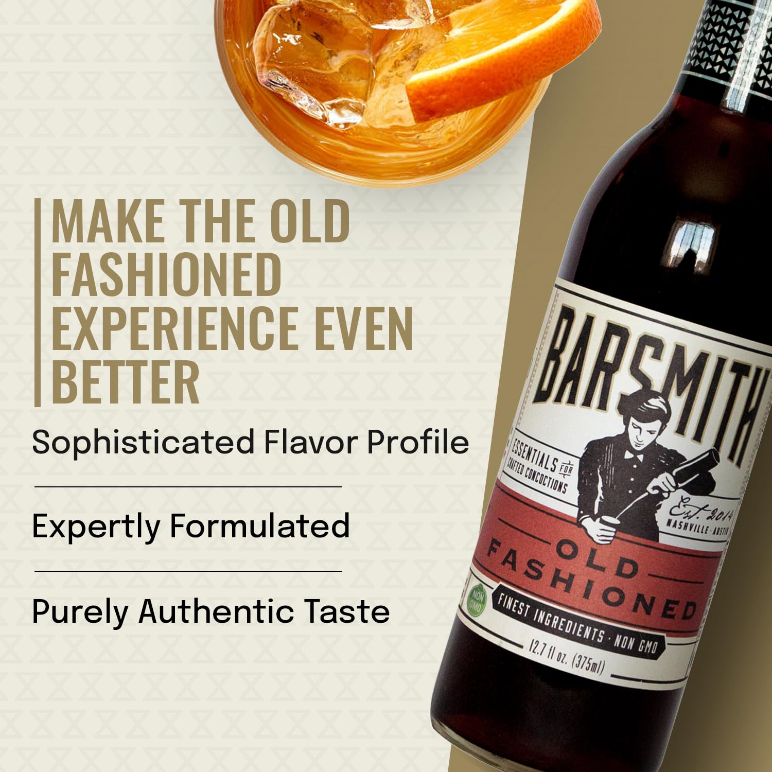 Barsmith Old Fashioned Mix-pack-6-bottles - great value for home bars and gatherings