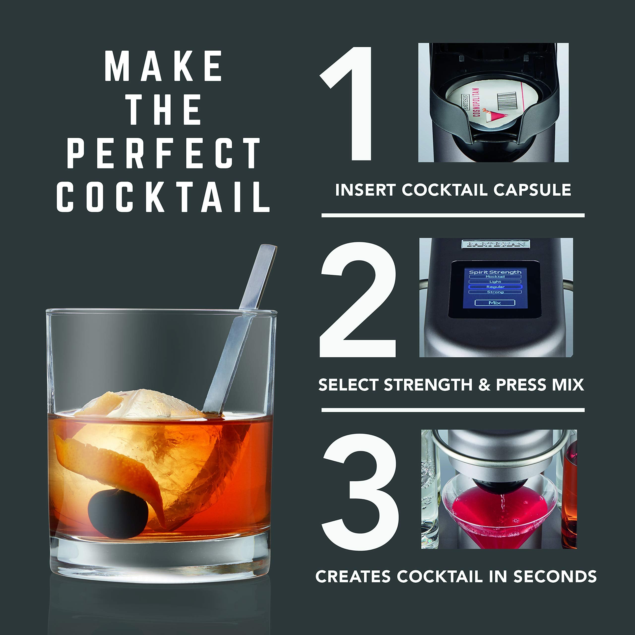 Bartesian capsule drawer with diverse flavors for quick variety.