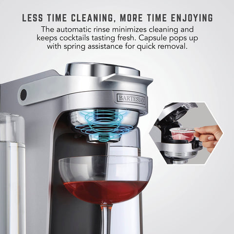 Bartesian dishwasher-safe glass bottles for easy post-use cleaning.