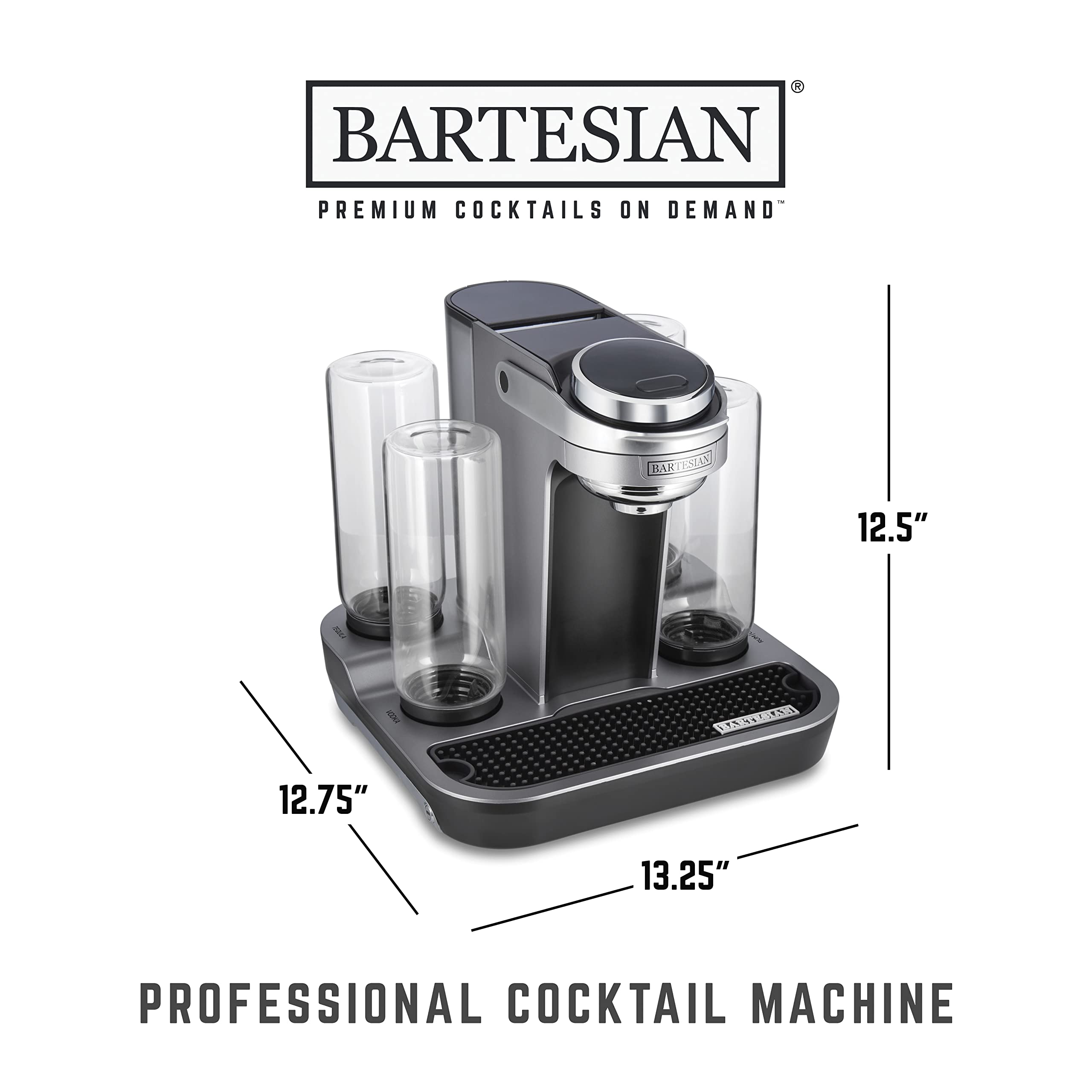 Bartesian solid metal bottle handle and lock for secure storage.