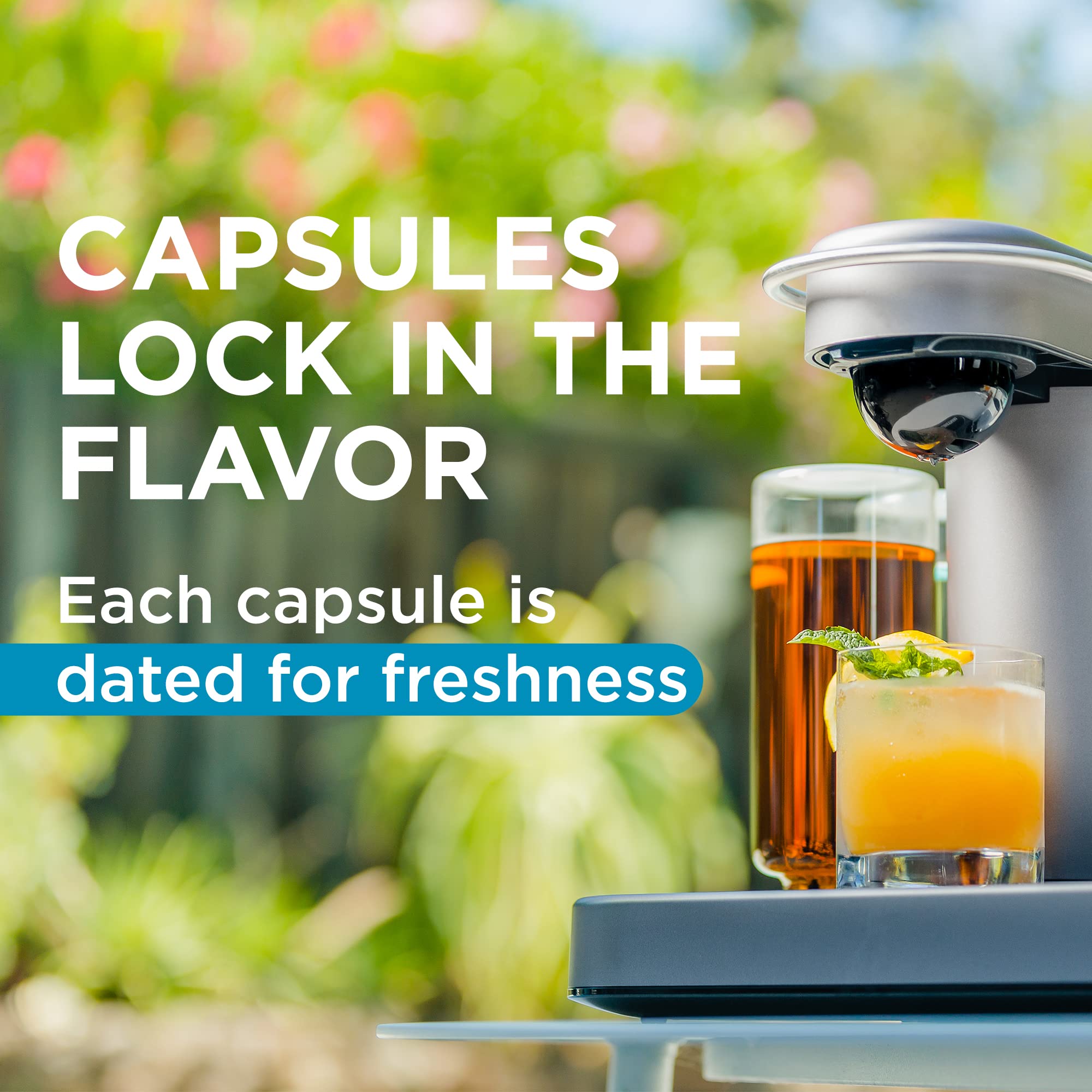 Bartesian mocktail to strong options guide customization via capsule selection.
