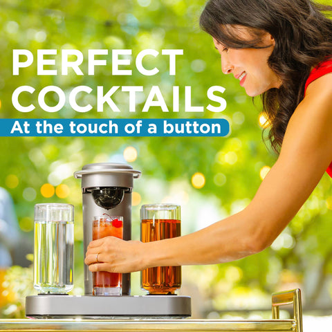 Bartesian push-button operation close-up for effortless drink mixing.