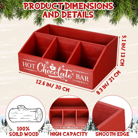 Barydat four-compartment cocoa bar organizer keeps toppings neatly separated.