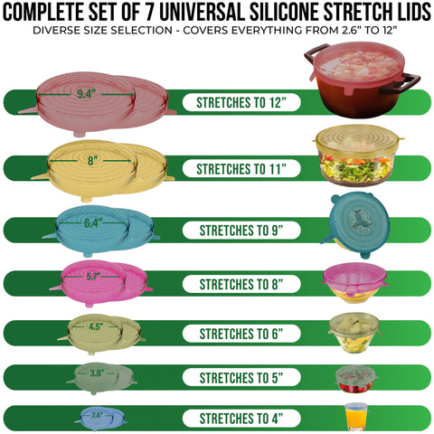 Basic Haus silicone lids fit bowls and containers with flexible stretch.