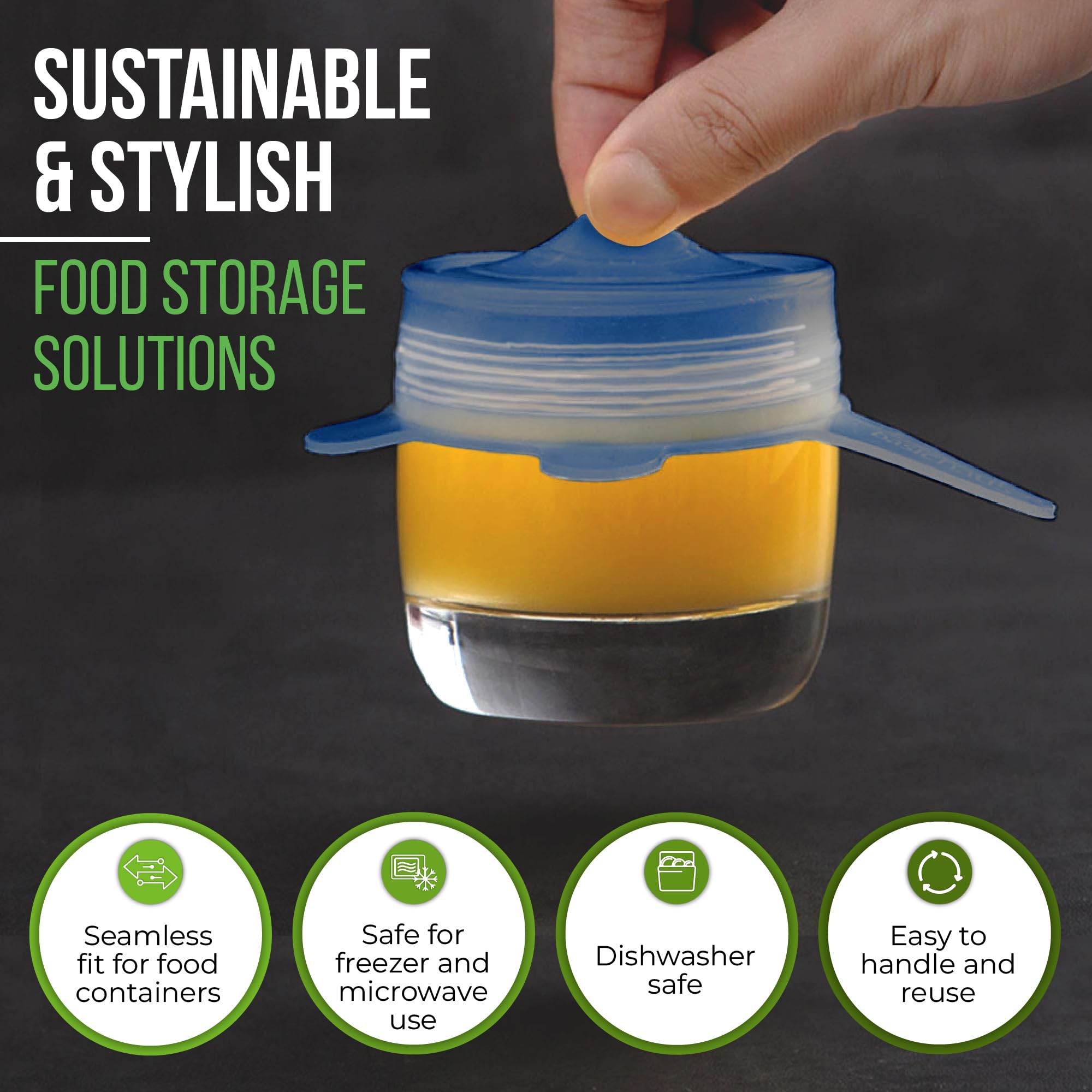 Basic Haus silicone lids include cotton storage bag for neat organization.